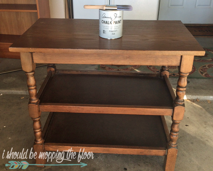 Chalk Paint Tutorial: Bedside Table Makeover using Annie Sloan Chalk Paint in Emperor's Silk and Dark Wax