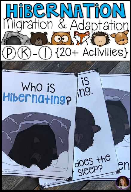 Hibernation, Migration and Adaptation Literacy Activities (PK-1) has all of the hands on writing and literacy centers and activities you will need for your unit.