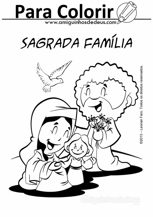 sagrada família desenho para colorir