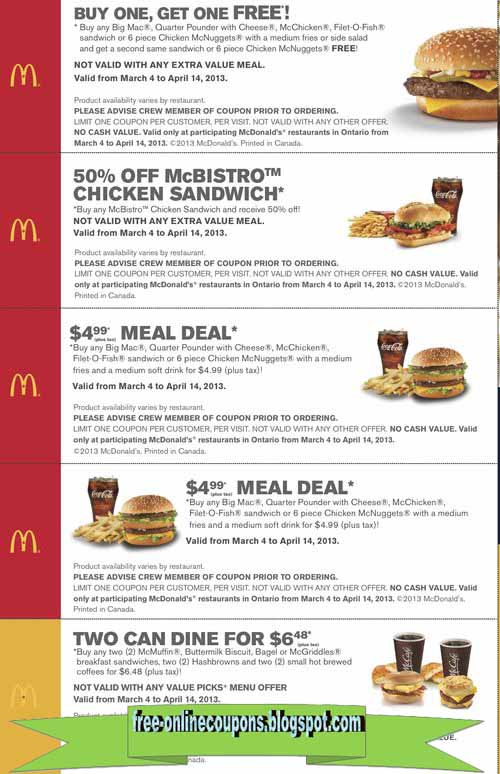 Printable Coupons 2021 Mcdonalds Coupons