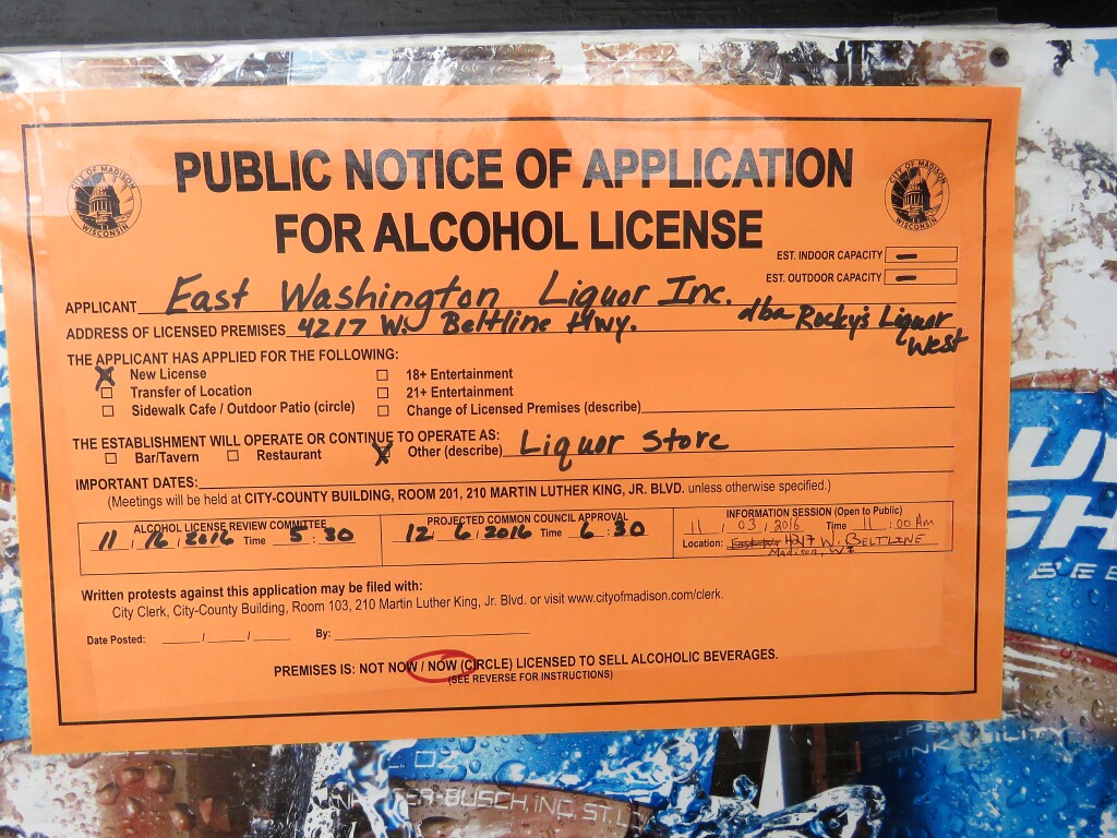 Dunn's Marsh Neighborhood Association Liquor license Application in N'hood