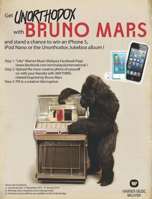 Get Unorthodox with Bruno mars win iPhone 5 iPod Nano unorthodox Jukebox album