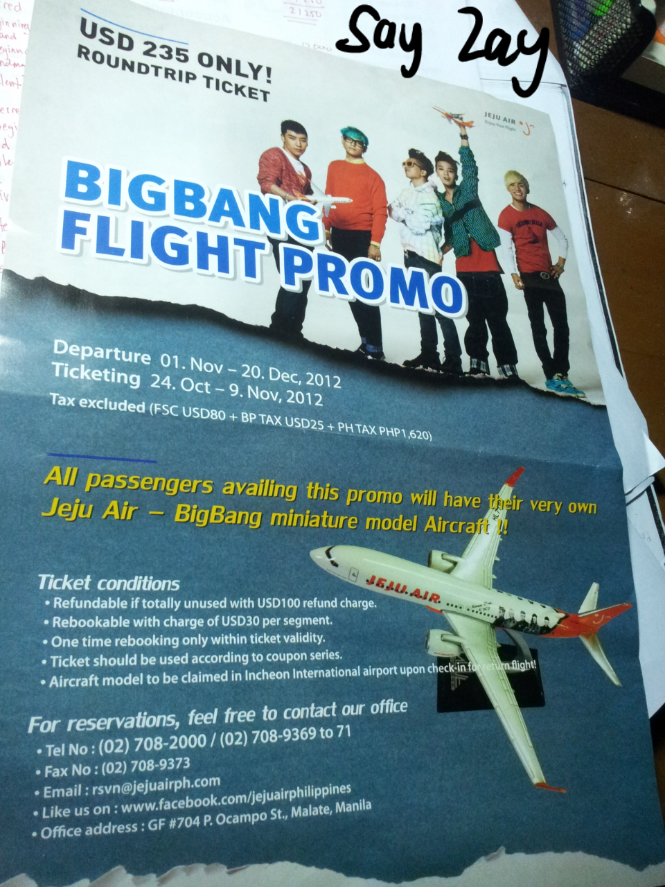 Say Zay Bigbang Flight Promo from Jeju Air