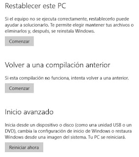 Restablecer Windows 10