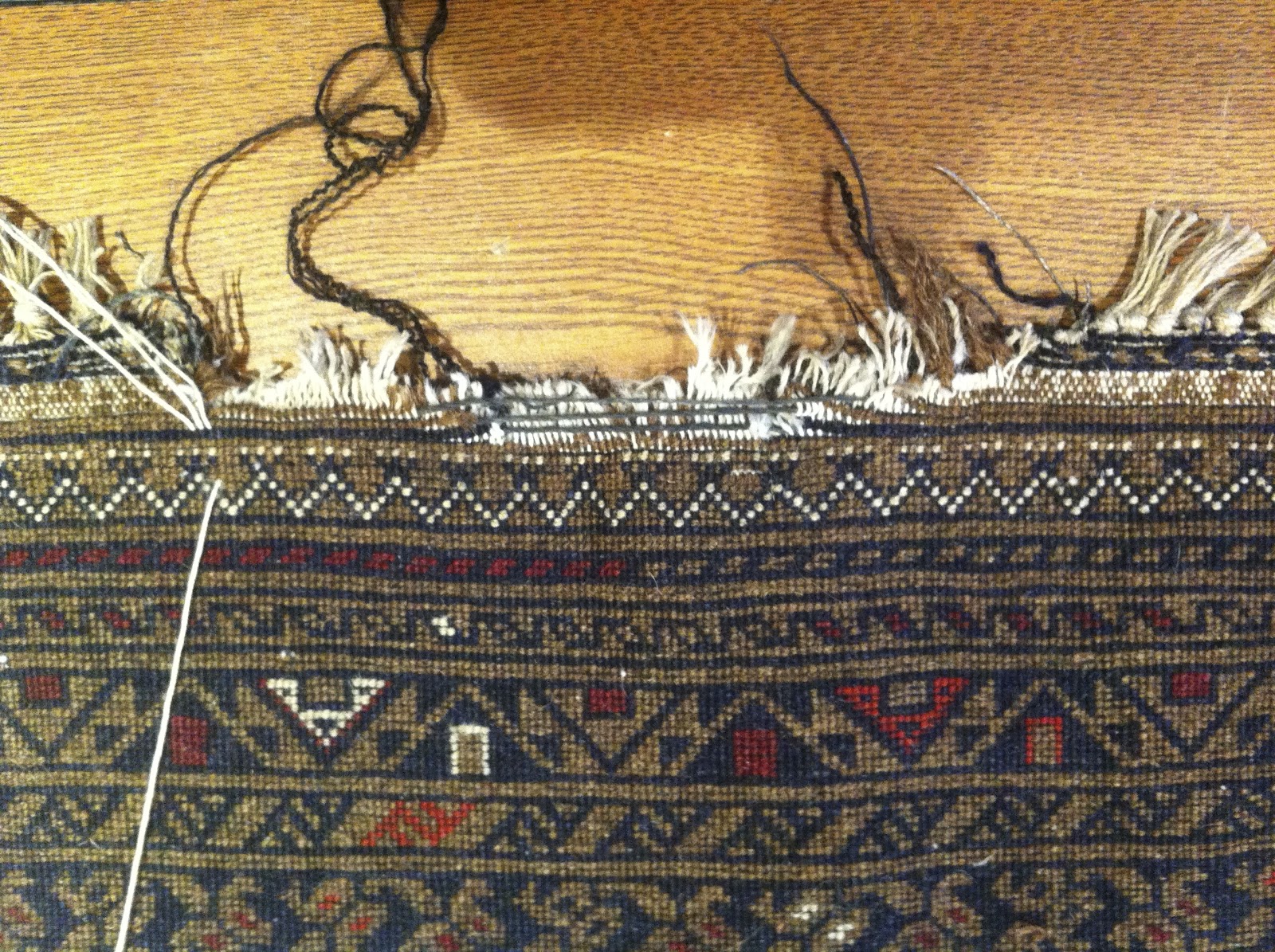 Oriental rug's fringes repaired final result