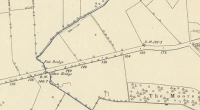 1884 OS Map of the Skew Bridge area before the coming of the railway