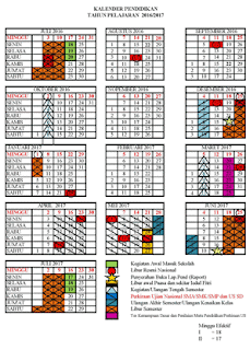 Kalender Pendidikan Tahun Pelajaran 2016/2016