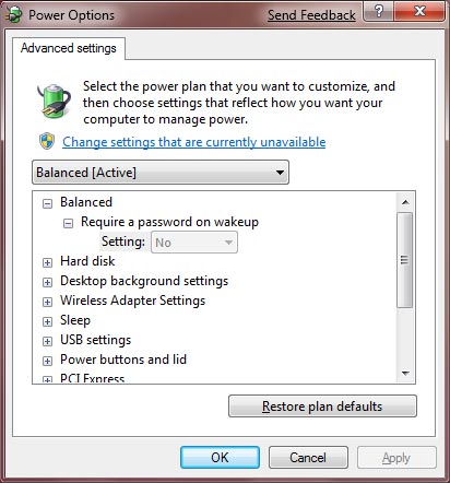ITQ: Power saving options For windows 7