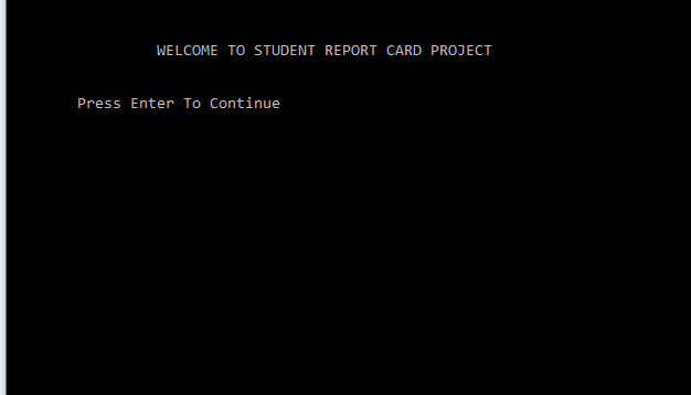 Student Report Card System Project Output