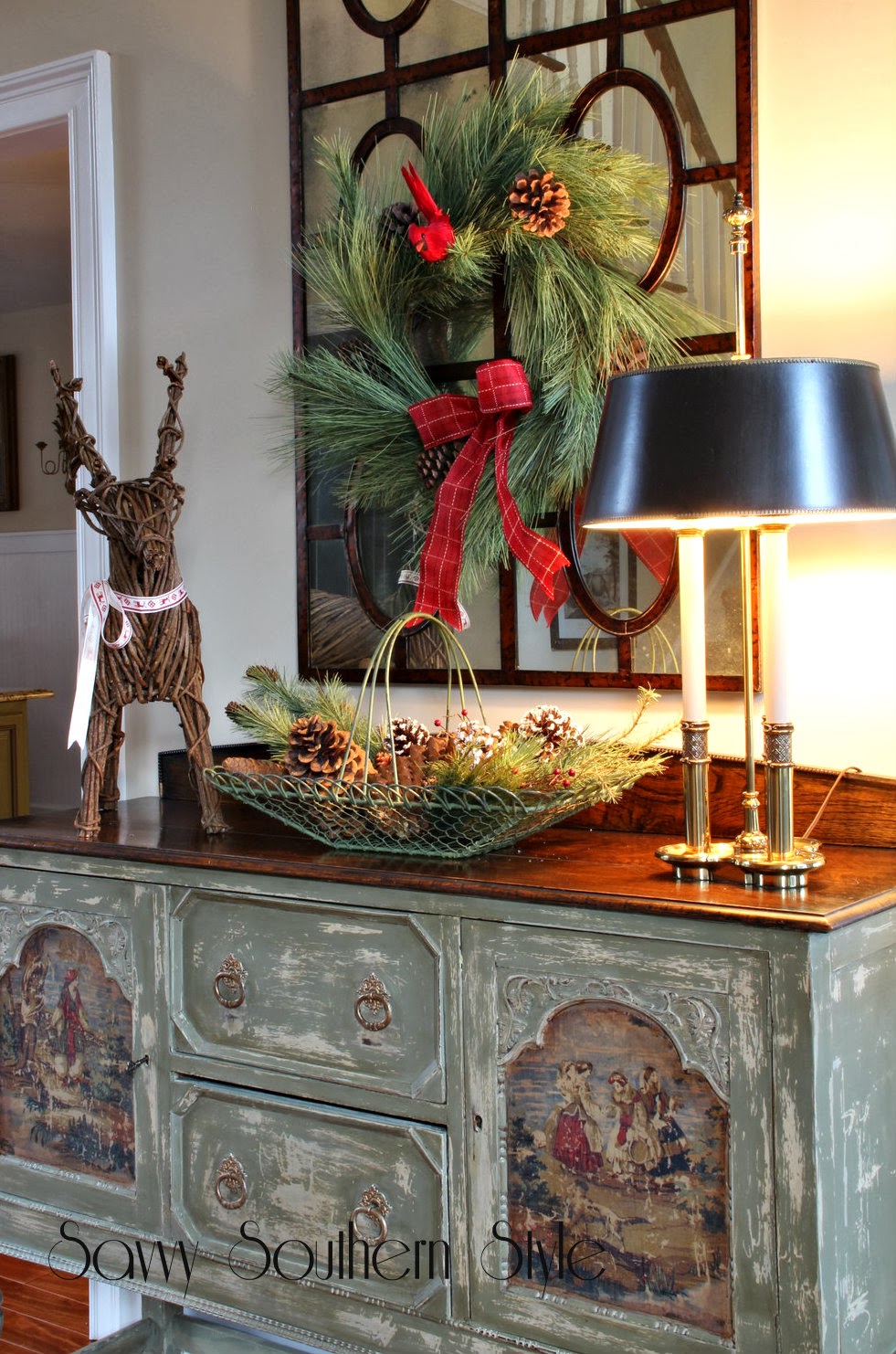 Savvy Southern Style Christmas Foyer 2013