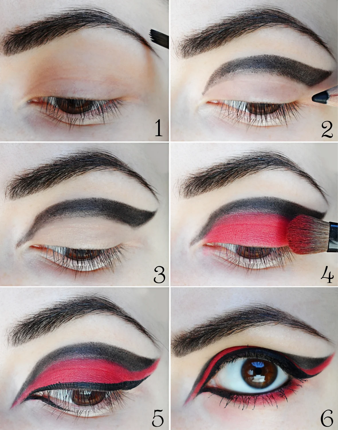 red makeup look, gothic makeup pictures, красный и черный готический макияж