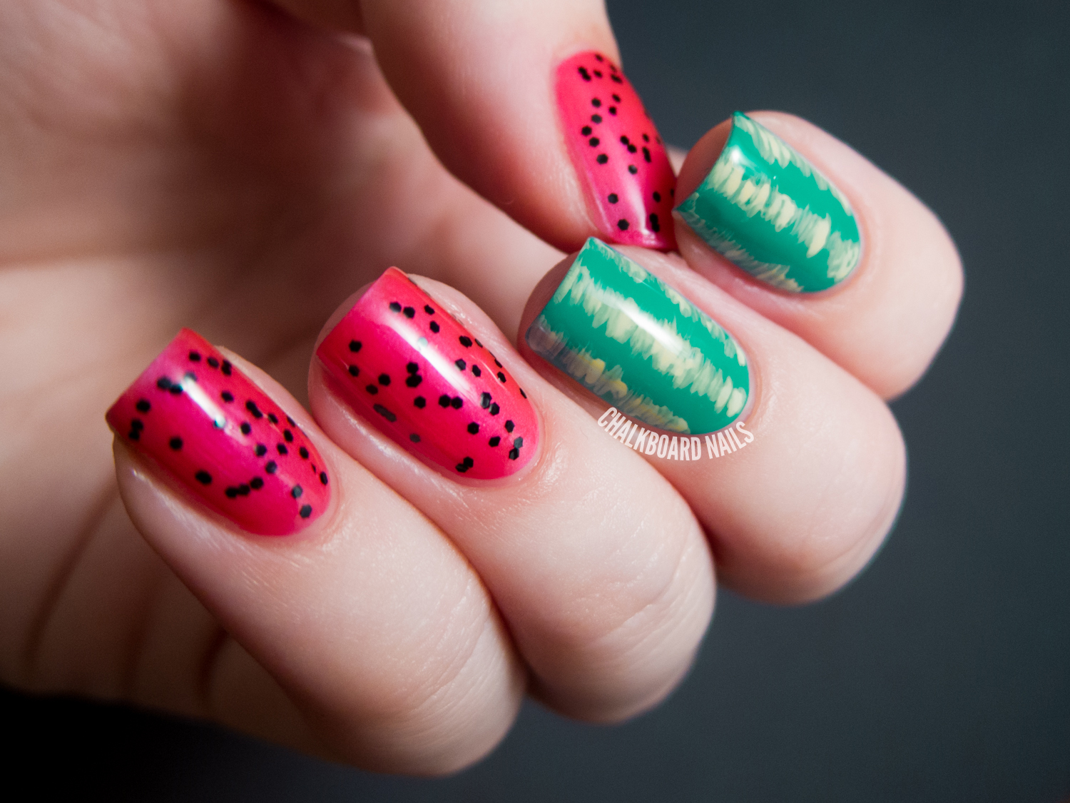 6. Watermelon Nail Art - wide 2