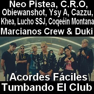 Neo Pistea, , Khea, Duki - Tumbando El Club (facil) - Acordes D  Canciones - Guitarra y Piano