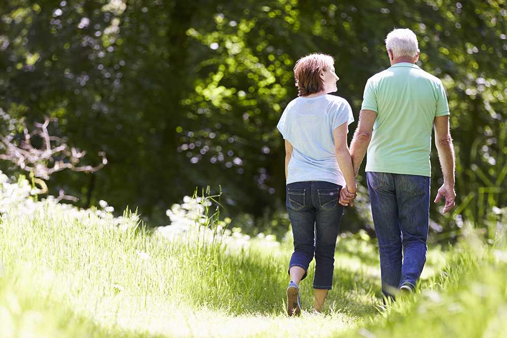 couple walking in a park