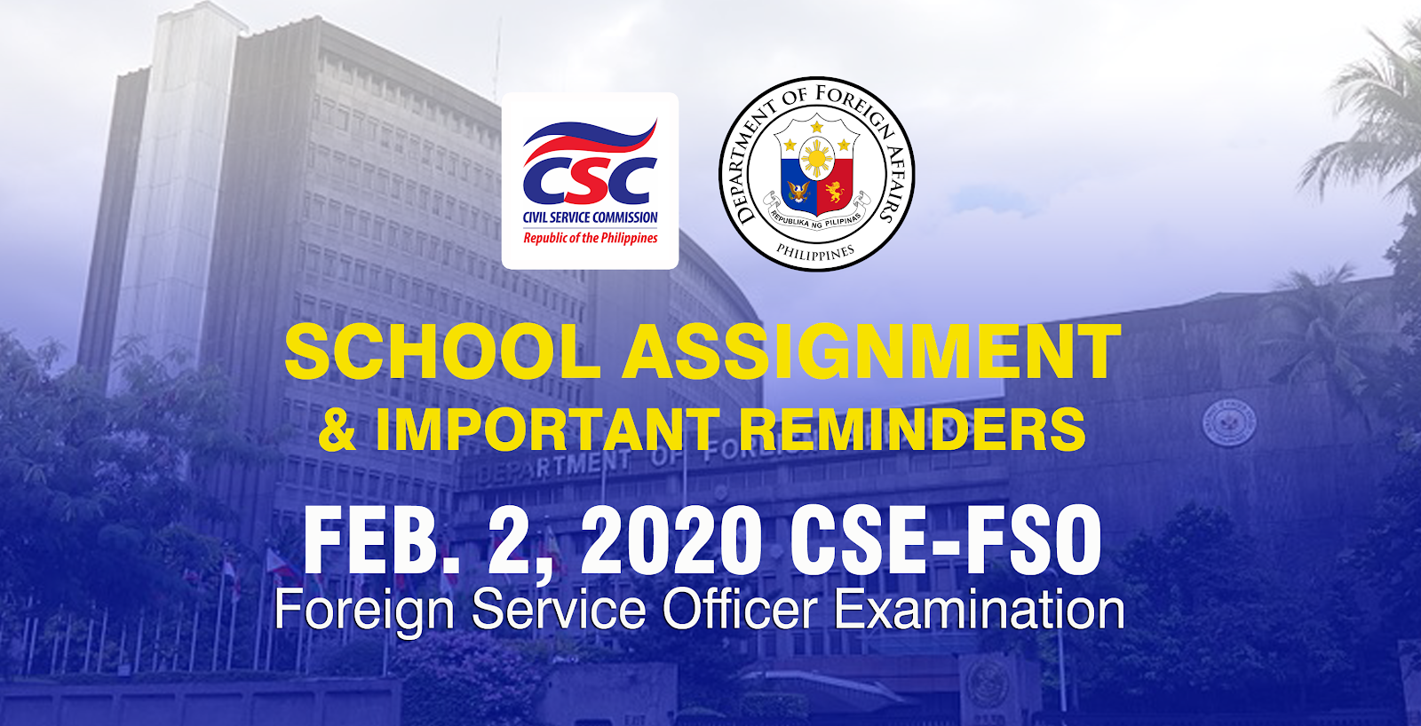 Civil Service Exam PH School Assignment February 2, 2020 CSEFSO