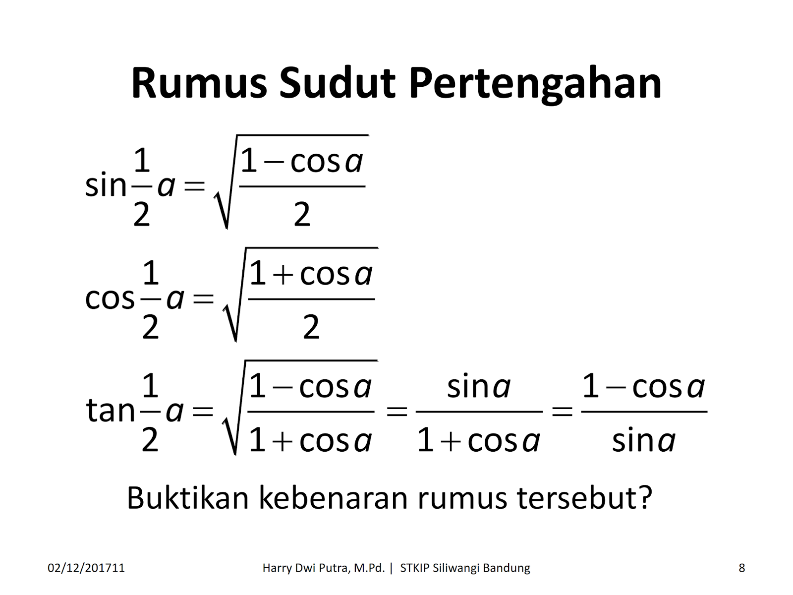 Sudut Pertengahan Trigonometri