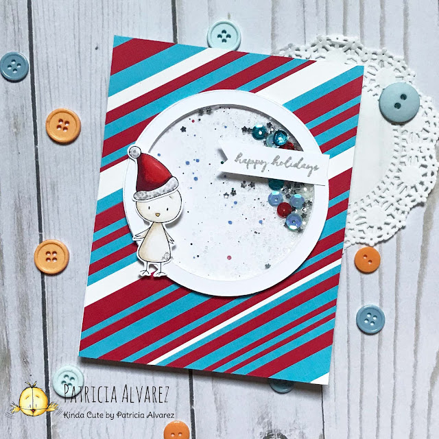 Christmas shaker card in red and blue
