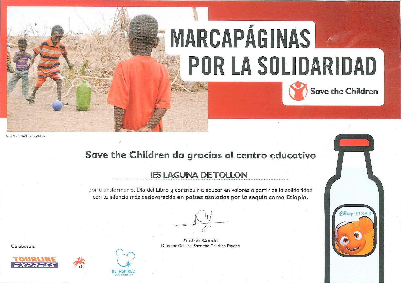 Marcapáginas por la solidaridad