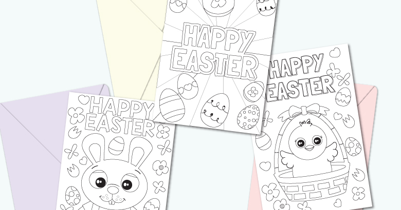Printable Easter Cards To Colour Messy Little Monster Printable Easter Cards To Colour Messy Little Monster