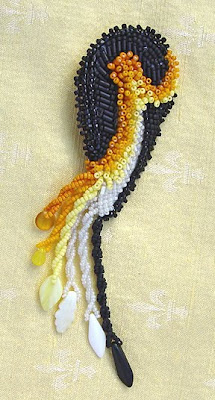 bead embroidery pin by Robin Atkins, Emperor Penguin
