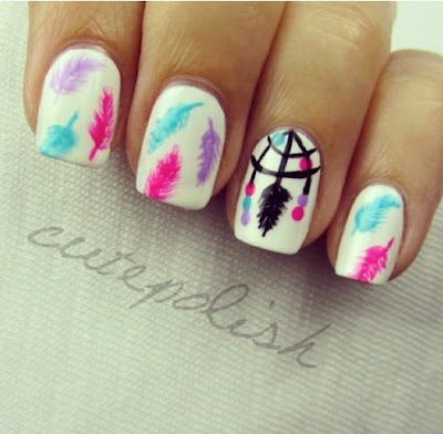 Uñas decoradas con atrapasueños Uñas decoradas con atrapasueños