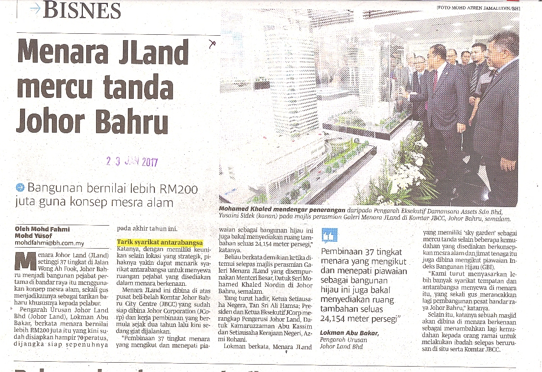 Menara JLand mercu tanda Johor Bahru - 23 Januari 2017