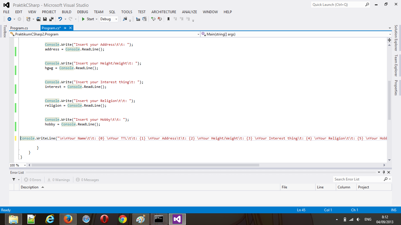 Input and Output data Biodata Project ASP.NET ~ Set Tea Am Both Do Blog