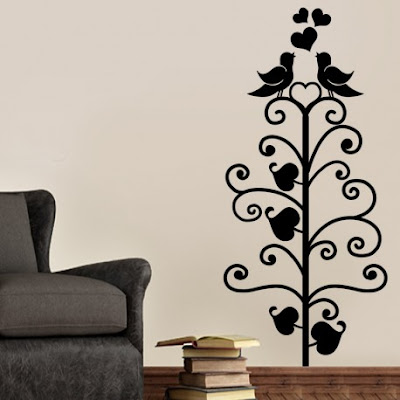Love birds on the tree wall decal