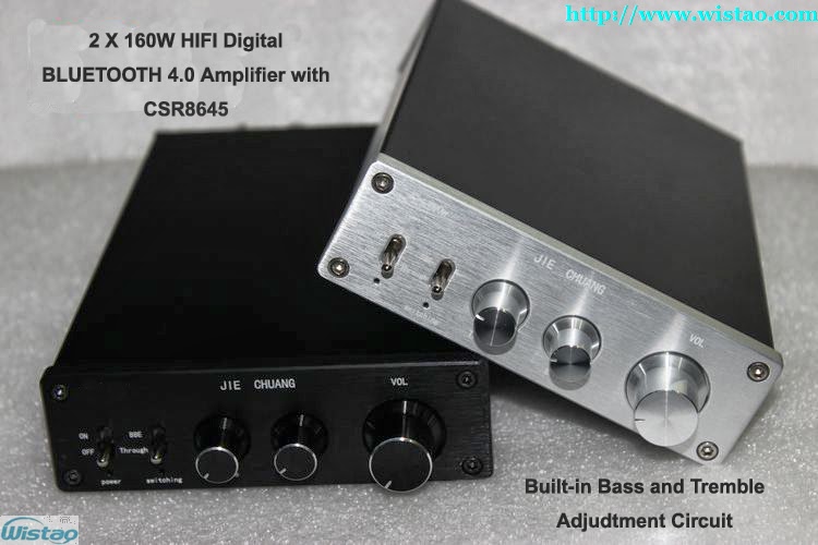 2x160W HIFI Bluetooth Digital Amplifier TDA7498E Bluetooth4.0 CSR Chip Bass Tremble Adjusted