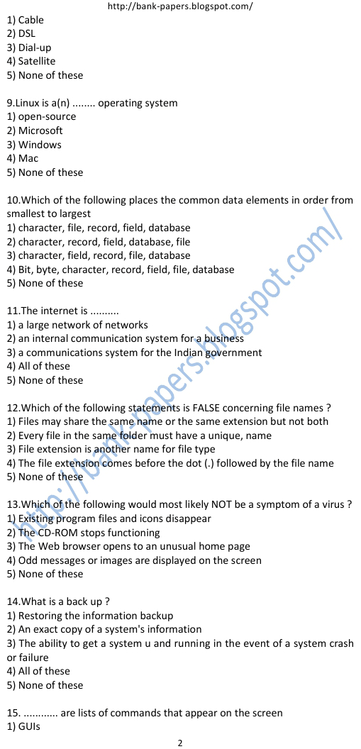 ibps previous question papers for clerk