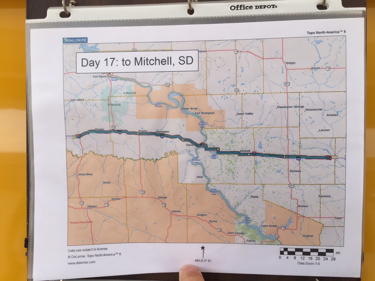 Jeff's 2016 Transcontinental Bike Trip Day 17 Murdo SD to Mitchell