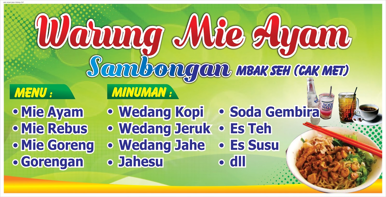 Contoh Design Spanduk Warung Bakso &amp; Mie Ayam