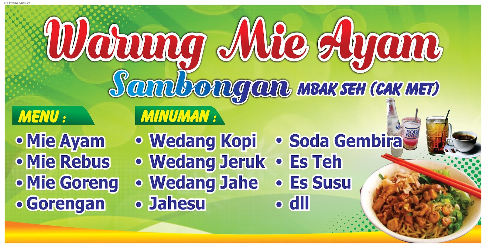 Contoh Design Spanduk  Warung Bakso Mie  Ayam 