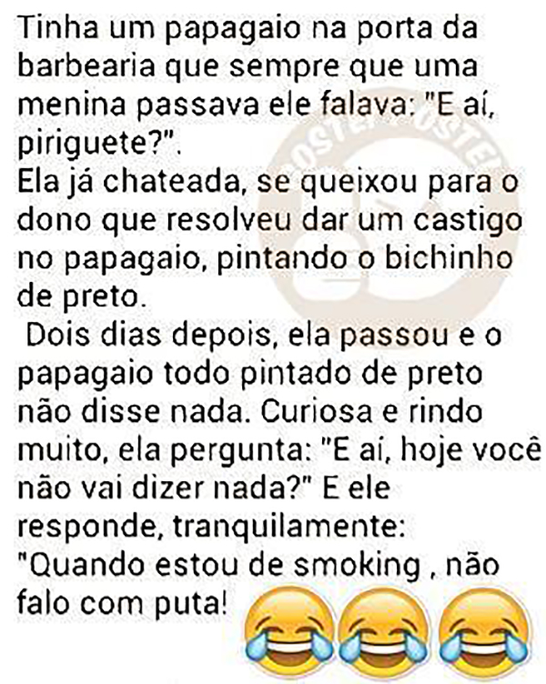 Piada do papagaio na barbearia ZapZap da Zoeira