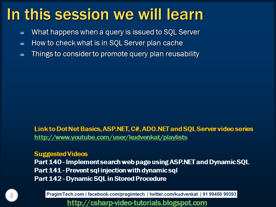 Sql server and c video tutorial sql server query plan cache