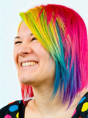 Rainbow hair colour