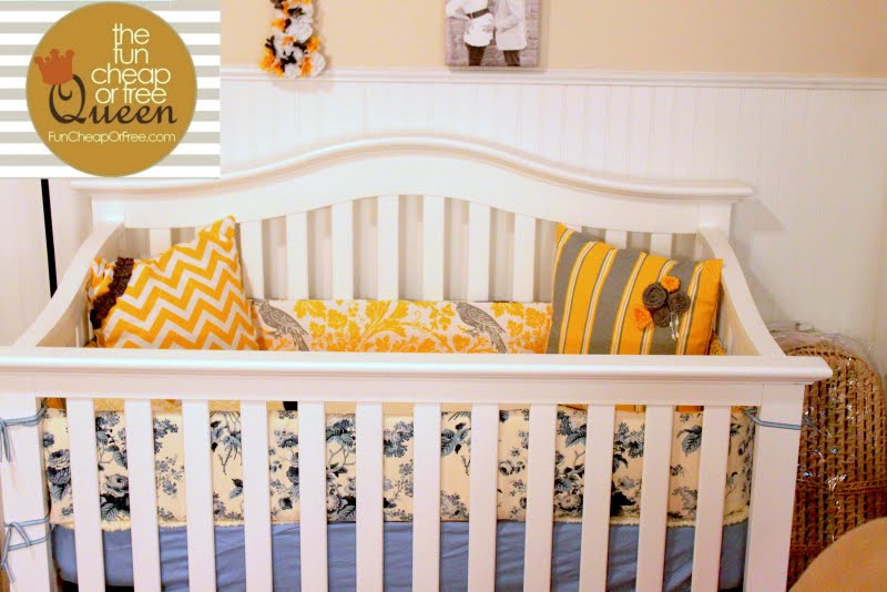 Yellow Gray Nursery Tutorials Diy Custom Crib Bumper Fun