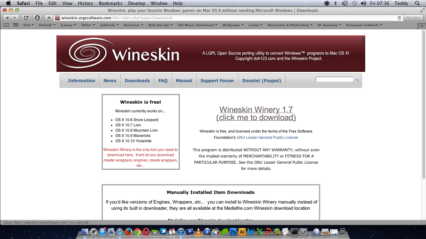 usine wineskin winery for exe on mac