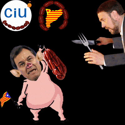 Ciu , Artur Mas, Oriol Junqueras, cerdo, chorizos Ciu , Artur Mas, Oriol Junqueras, cerdo, chorizos