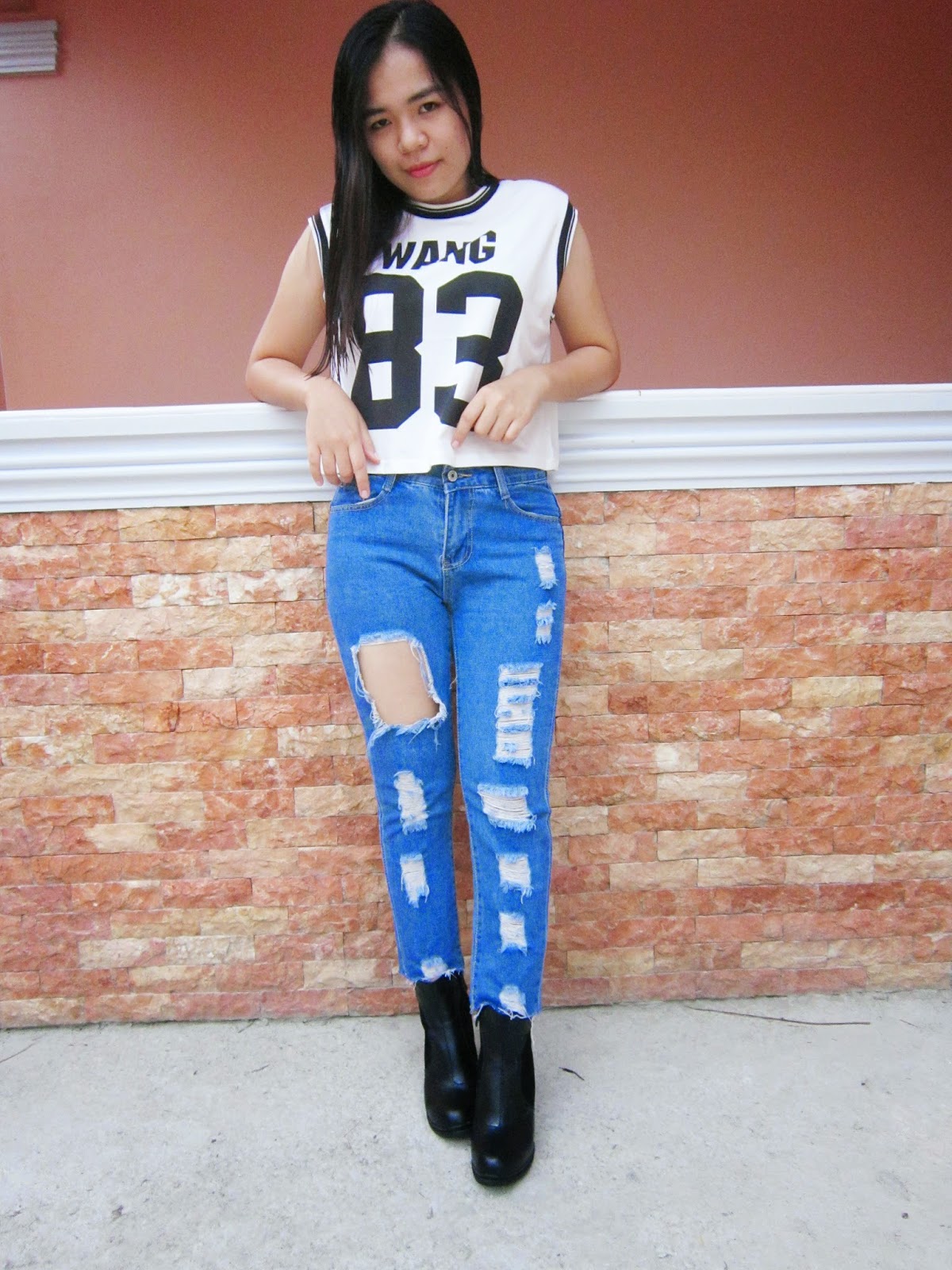 distressed jeans