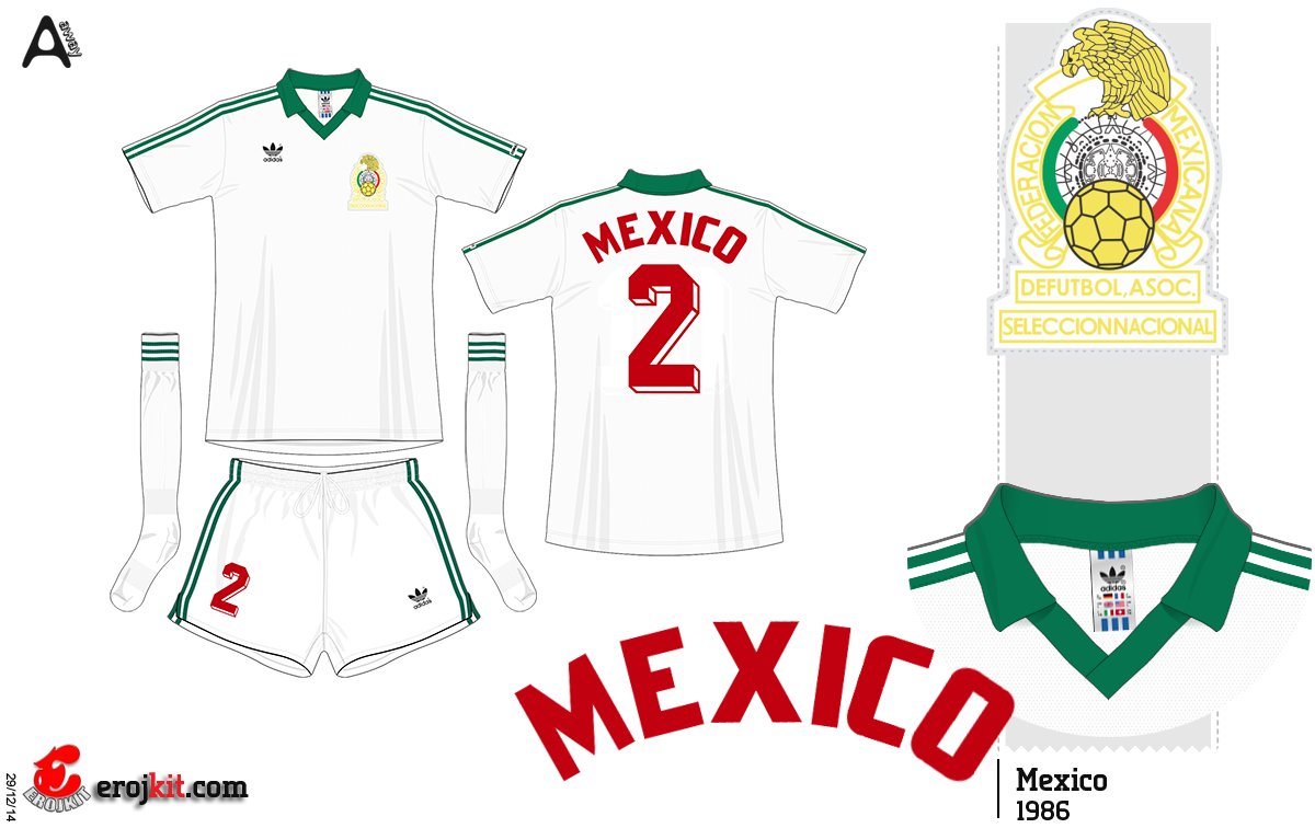 Kit Design, by eroj: 1986 México (Home e Away)