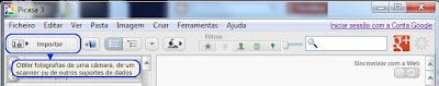 Importar fotos no Picasa
