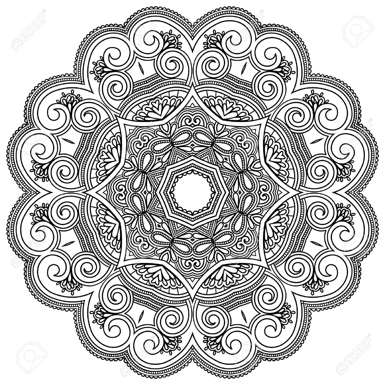 Download Best HD Moon Mandala Coloring Pages Drawing | Big Collection Free Printable Coloring
