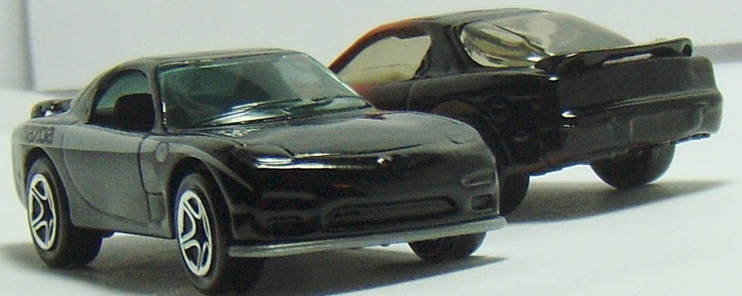 Hot Wheels 1979, Maisto 1986, and Matchbox 1993 Mazda RX7