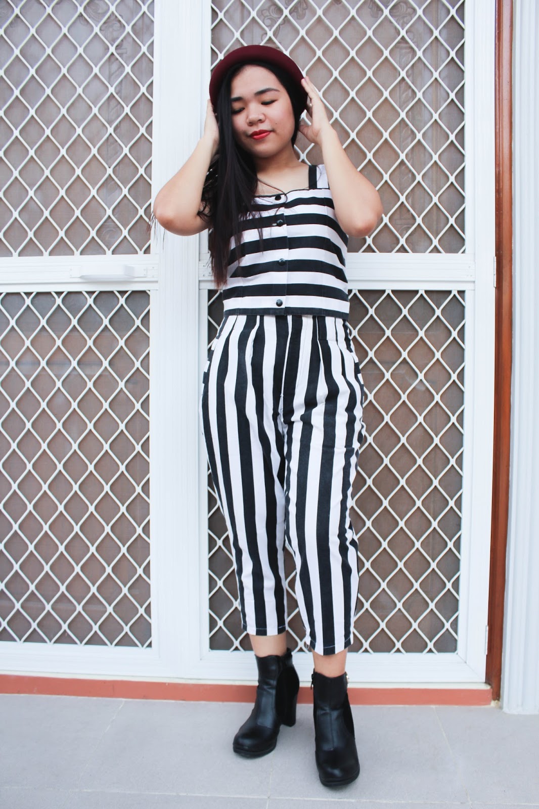 black and white two piece set