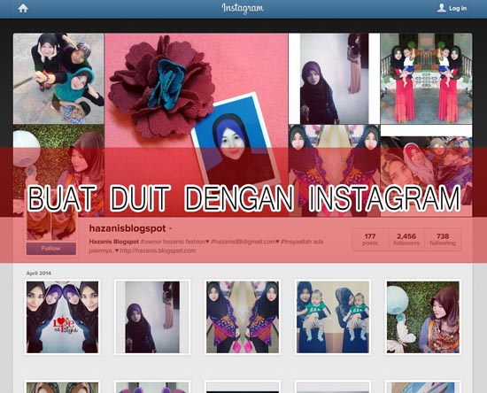 Panduan blogger Malaysia - Buat duit dengan instagram
