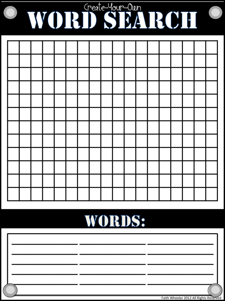 Blank Word Search Printable Printable Word Searches