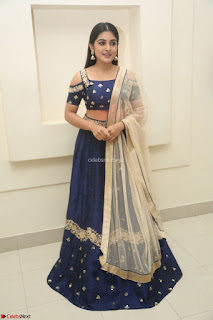 Niveda Thomas in Lovely Blue Cold Shoulder Ghagra Choli Transparent Chunni ~  Exclusive Celebrities Galleries 078