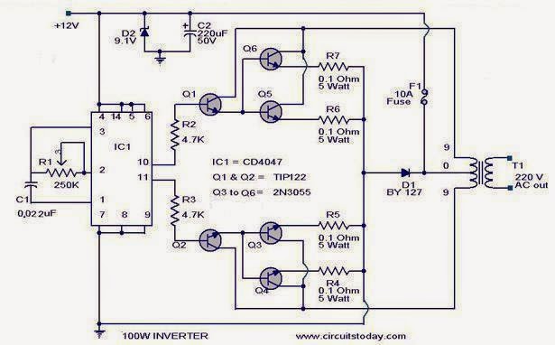 How to Make a 200 Watt Transformerless Inverter Circuit ~ Circuit