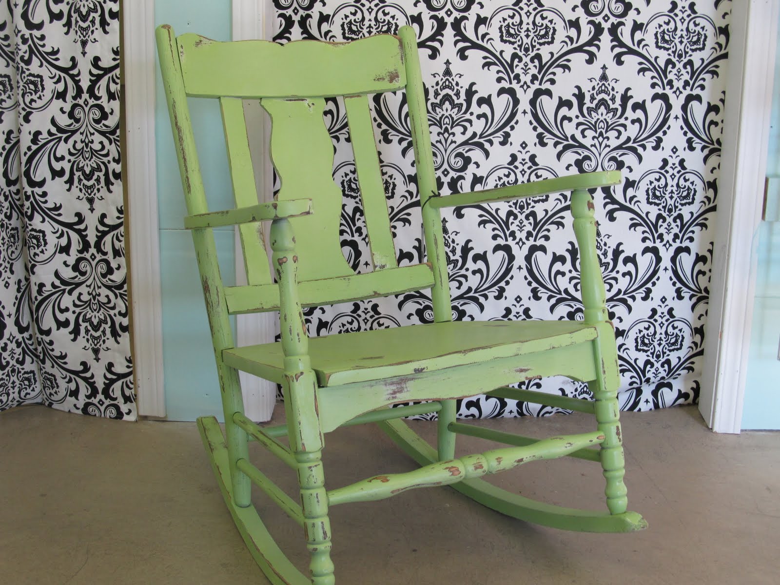 Revival Chic Boutique Lime Green Rocking Chair 75.00
